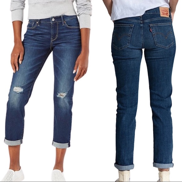 NWT Levi's Distressed Boyfriend Mid Rise Denim Jeans Women's Size 28 - Picture 3 of 9